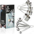 Babish 10-Piece Stainless Steel Measuring Cups and Spoons Set – Heavy-Duty, Rust-Resistant Baking and Cooking Measurement Tools