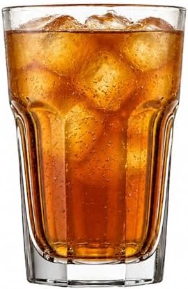 Highball Drinking Glasses Set of 6, 12.5 oz Glass Tumbler, Dishwasher