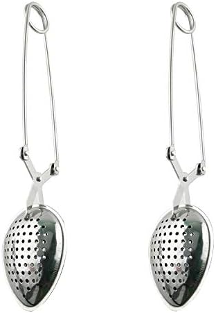 Tegg Tea Infuser 2PCS Stainless Steel Leaves Shape Spices Snap Spoon