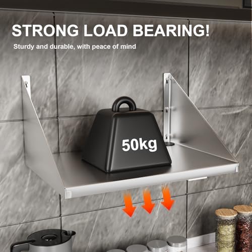 Stainless Steel Floating Microwave Shelf, 18"x24"