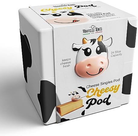 Cheesy Pod Sliced Cheese Container for Fridge, Airtight, BPA-Free