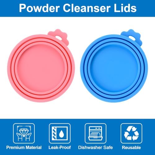 INCREWAY 4Pcs Silicone Powder Cleanser Lids, Three Sizes