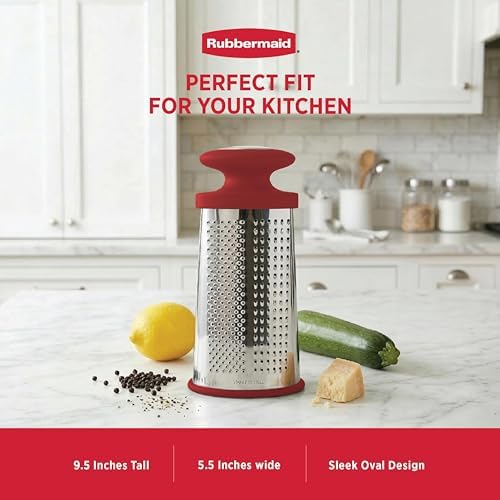 Rubbermaid Stainless Steel Cheese Grater - 9.5" Oval Handheld Box