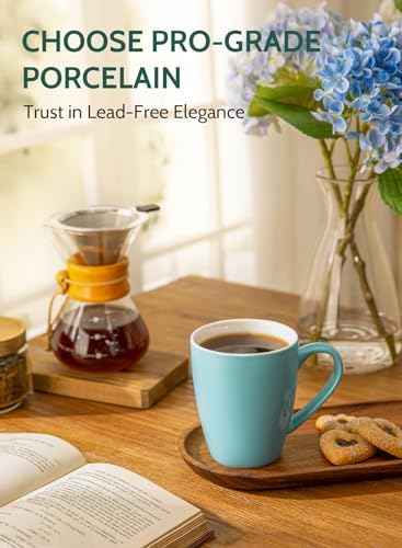 Sweese Porcelain Coffee Mugs - 16 Ounce (Top to the Rim) for Coffee