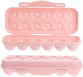 2-Piece 12-Grid Pink Egg Storage Container