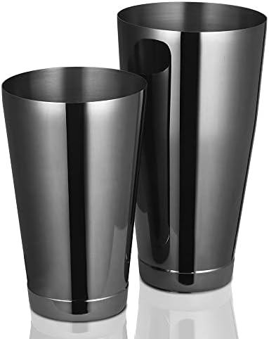 ETENS Boston Cocktail Shaker Black, Cocktail Shaker Tins Weighted, Bar
