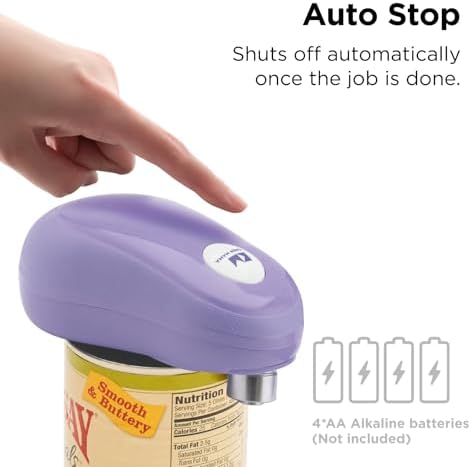 Kitchen Mama One Touch Electric Can Opener, Purple