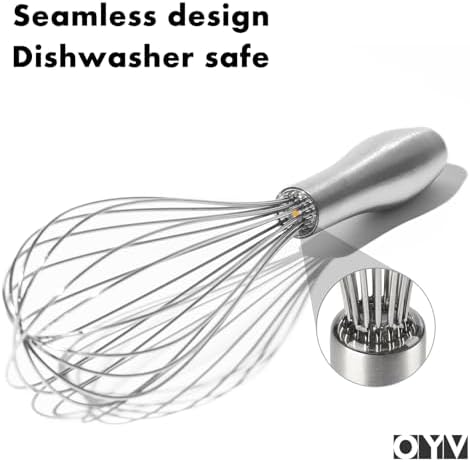 OYV 18/10 Stainless Steel Whisk, Ergonomic Handle, Dishwasher Safe