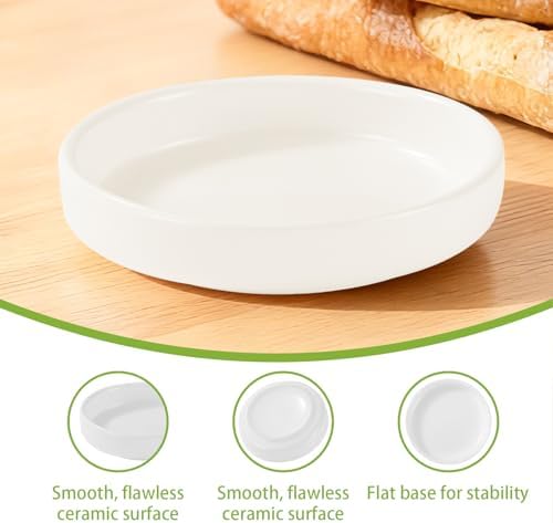 Bread Dipping Bowls Set of 3, Small Dipping Sauce Bowls, White Ceramic