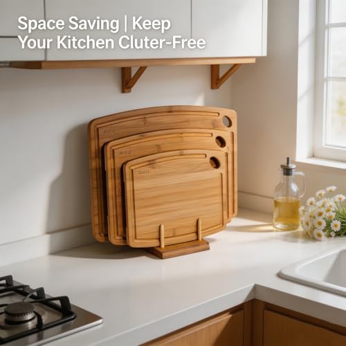 Bamboo Cutting Board Set, Wood Cutting Boards for Kitchen