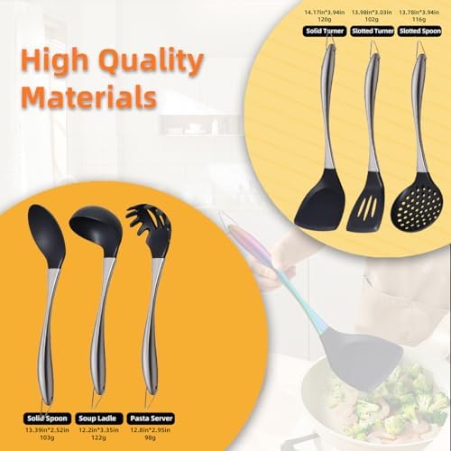 Kitchen Utensils Set, Large Non-stick Silicone Cooking Utensils Set 6