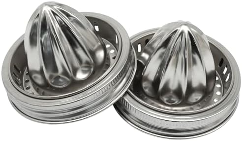 2 Pack Stainless Steel Juicer Lids for Mason Jars