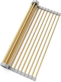 Snailhouse Gold Roll-Up Over Sink Dish Drying Rack for Kitchen,17.8x15.7in