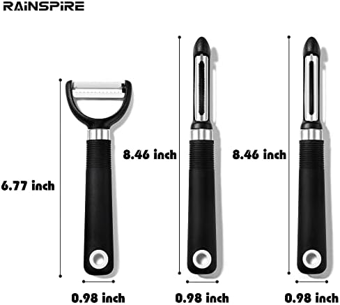 Rainspire 3-Piece Peeler Set, Premium Swivel Vegetable Peeler, Kitchen
