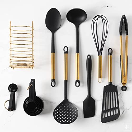 Black and Gold Kitchen Utensil Set, 18-Piece