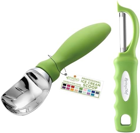 Spring Chef Professional Ice Cream Scoop & Stainless Steel Swivel