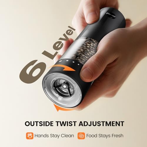 Electric Salt and Pepper Grinder Set - Rechargeable Automatic Salt and