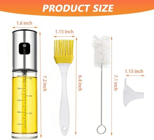 2 Pack Glass Olive Oil Sprayer Bottles for Cooking