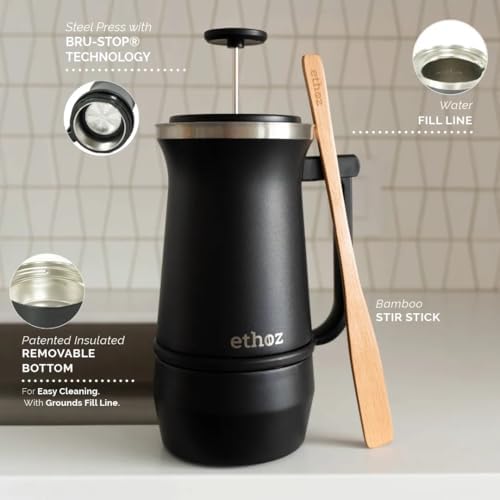 Ethoz by Planetary Design French Press, 32oz Stainless Steel