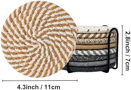 Coasters Set of 8, Drink Coasters Brown & Grey