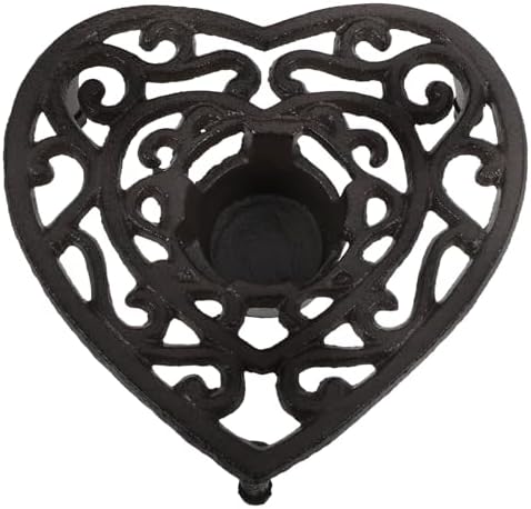 Heart Shaped Cast Iron Teapot Warmer Tripod Stand for Tea Service