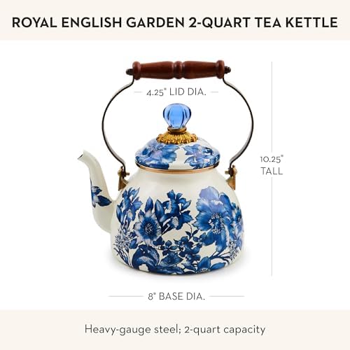 MACKENZIE-CHILDS Tea Kettle, 2 Quarts, Royal English Garden