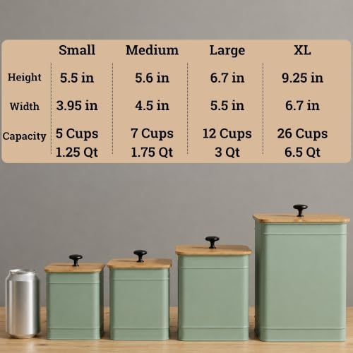 Kitchen Canisters for Countertop Set of 4 w/ Chalkboard Labels &