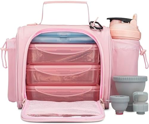 Hydra Cup 10-Piece Insulated Lunch Box, Pink