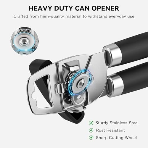 NileHome Smooth Edge Manual Can Opener, Sharp Steel Wheel Senior
