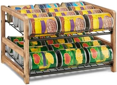 DGWJSU Can Organizer for Pantry 2-Tier, Holds up to 24 Cans Storage