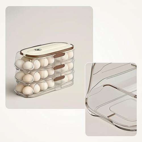 Kitchen Egg Container Egg Holder Organizer Dispenser With Transparent