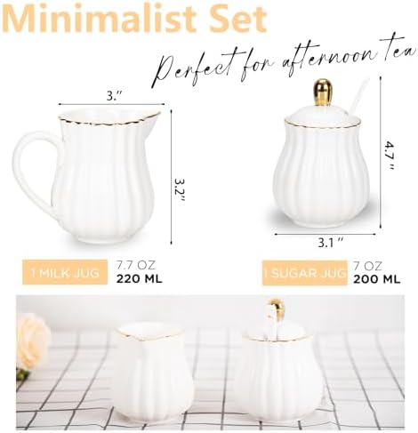 Porcelain Sugar and Creamer Set