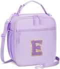 Initial Insulated Lunch Bag for Girls, Purple