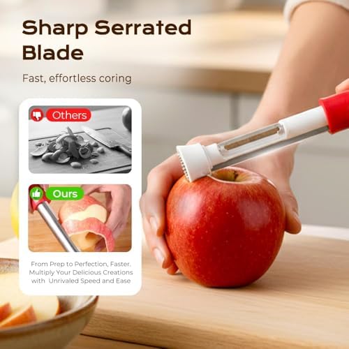 2 in 1 Apple Corer and Peeler, Apple Peeler Corer Slicer All in One