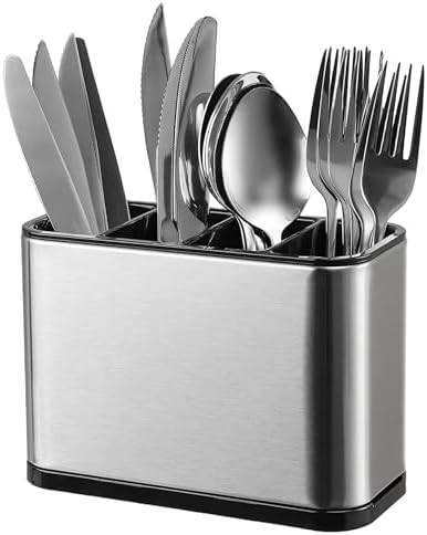 KESOL Kitchen Utensil Holder, Silverware Organizer -4 Divided