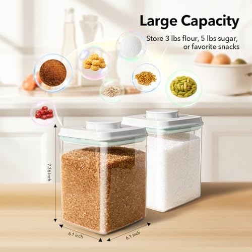 Food Storage Container Set 2.8 Qt ×2 with Lids, Airtight Pantry