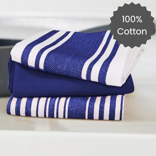 Cotton Clinic Assorted Kitchen Towels 5 Pack – Soft Absorbent Quick