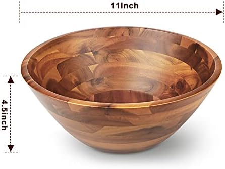 AIDEA Acacia Wood Serving Bowl for Fruits or Salads, 11" Diameter x