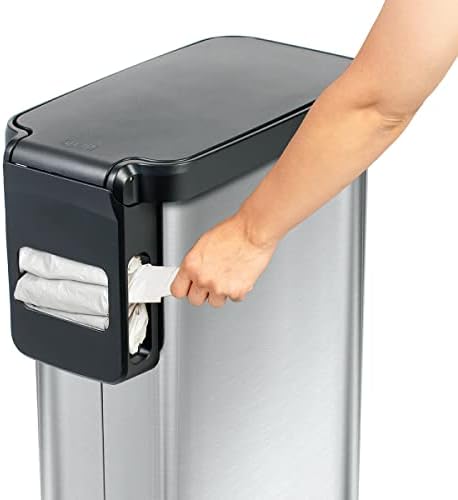 Glad Slim Trash Can, 12 Gallon, Stainless Steel