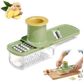 Mini Garlic Chopper and Press with Container (Green, 1 Pcs)