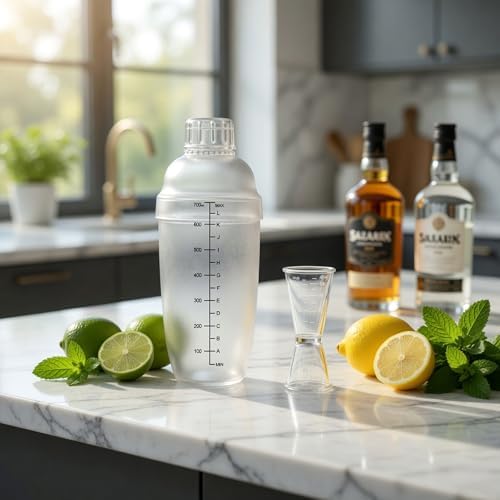 Homestia 3 Pcs Plastic Cocktail Shaker Set, Hand Drink Mixer