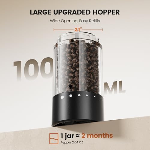 Electric Salt and Pepper Grinder Set - Rechargeable Automatic Salt and