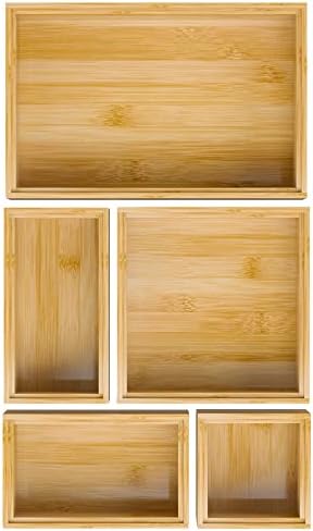 Bamboo Bathroom Drawer Organizer Dividers, Wooden Kitchen Utensil