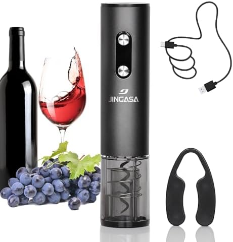 JINGASA Electric Wine Opener with Automatic Corkscrew & Foil Cutter