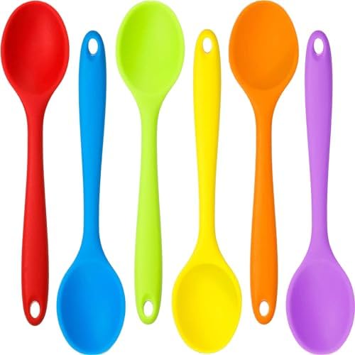 Beieverluck 6 Pack Large Silicone Cooking Spoons 10.8'' Heat Resistant