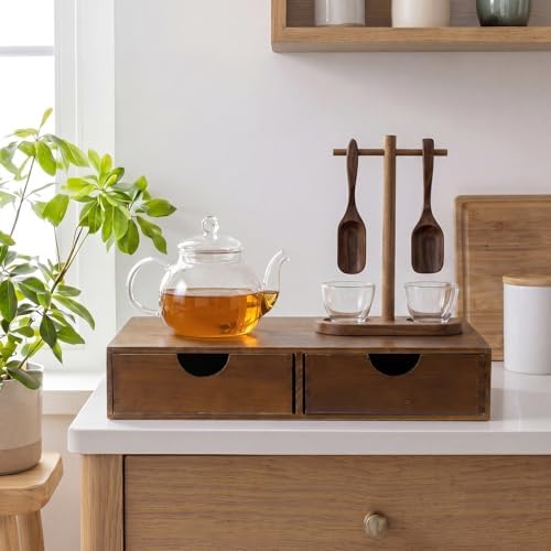 Novabright Wood Tea Bag Organizer Coffee Pods and Tea Storage Box