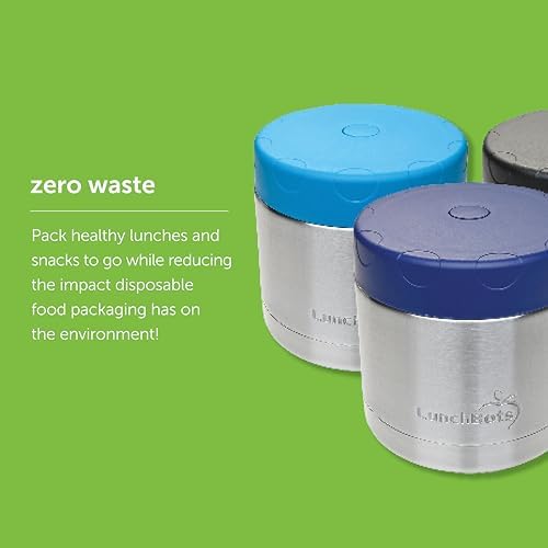 LunchBots 16 oz Wide Mouth Insulated Stainless Food Jar Navy