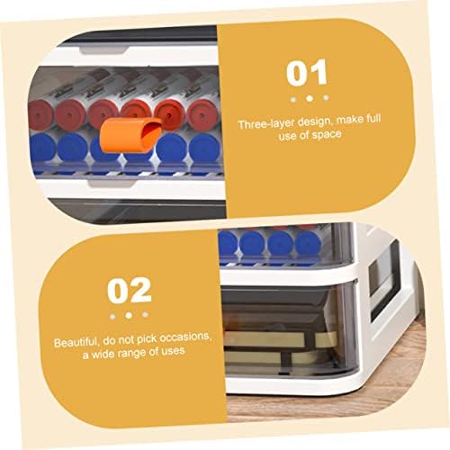 COLLBATH Box Three Tier Lockers Storage Pull Out Drawers Clear