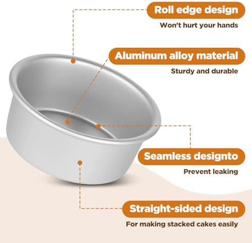 12 Pcs 4 Inch Round Cake Pans, Nonstick Aluminum Mini Cake Pans for