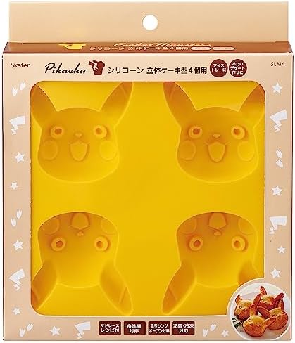 Skater Silicone Pikachu Mini Madeleine Mold, Set of 4, Yellow
